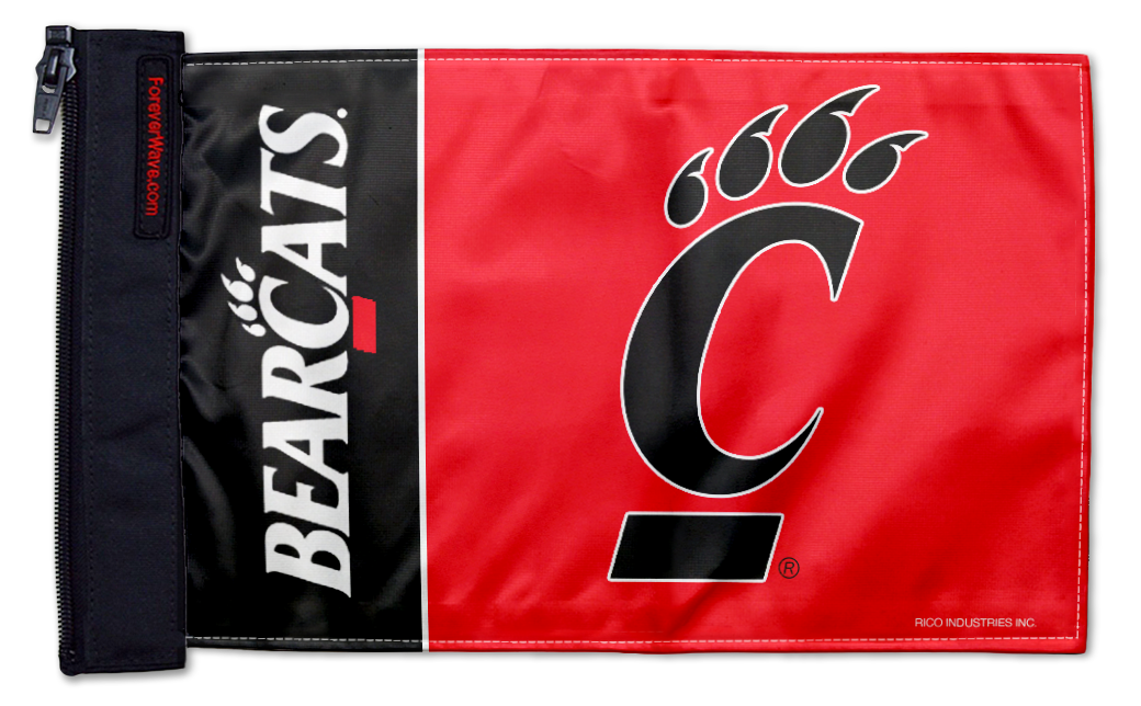 Cincinnati Bearcats 11"x17" Forever Wave Flag for Golf Carts