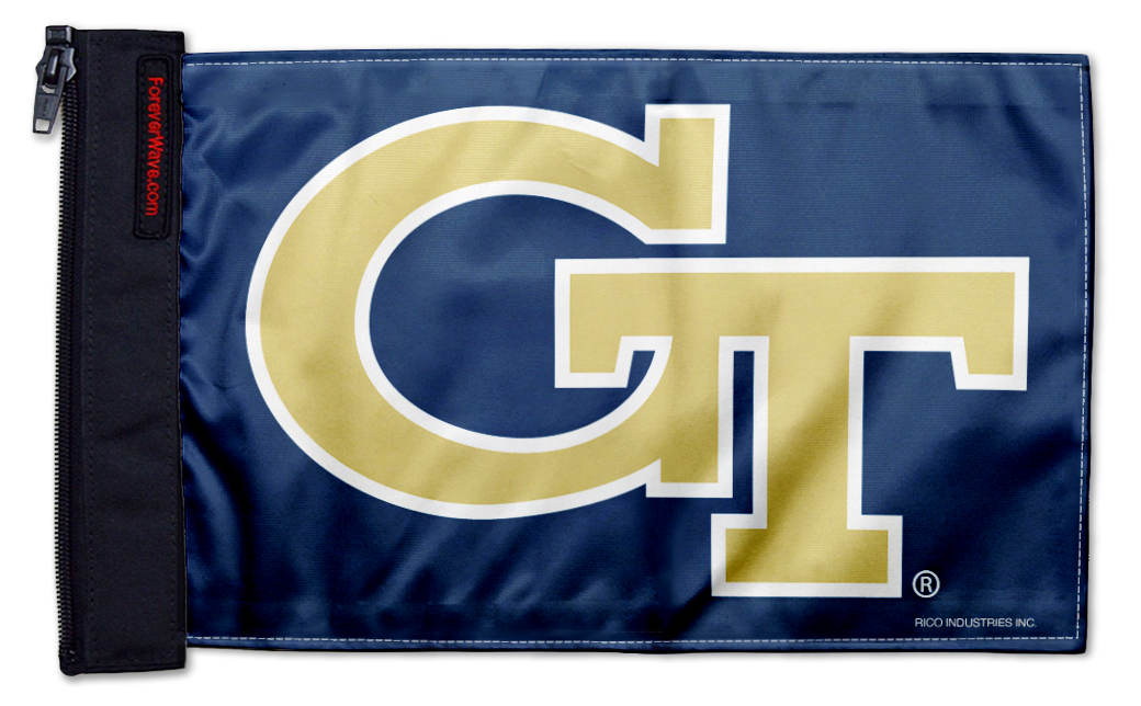 Georgia Tech 11"x17" Forever Wave Flag for Jeep Wrangler JKU 4-Door 2007-2018