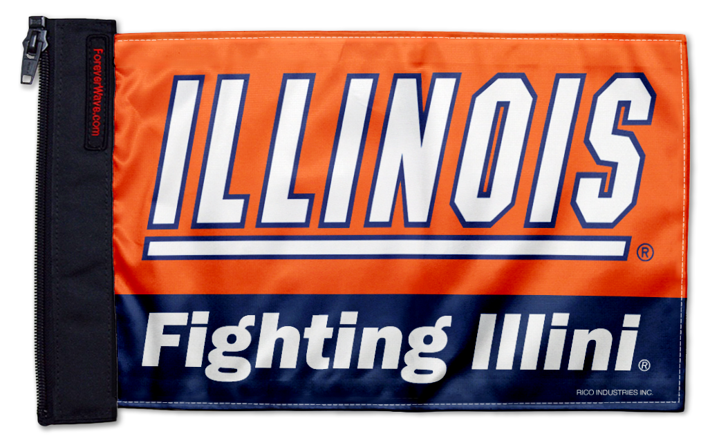 Illinois 11"x17" Forever Wave Flag for Jeep Wrangler JL 2-Door 2018-Present