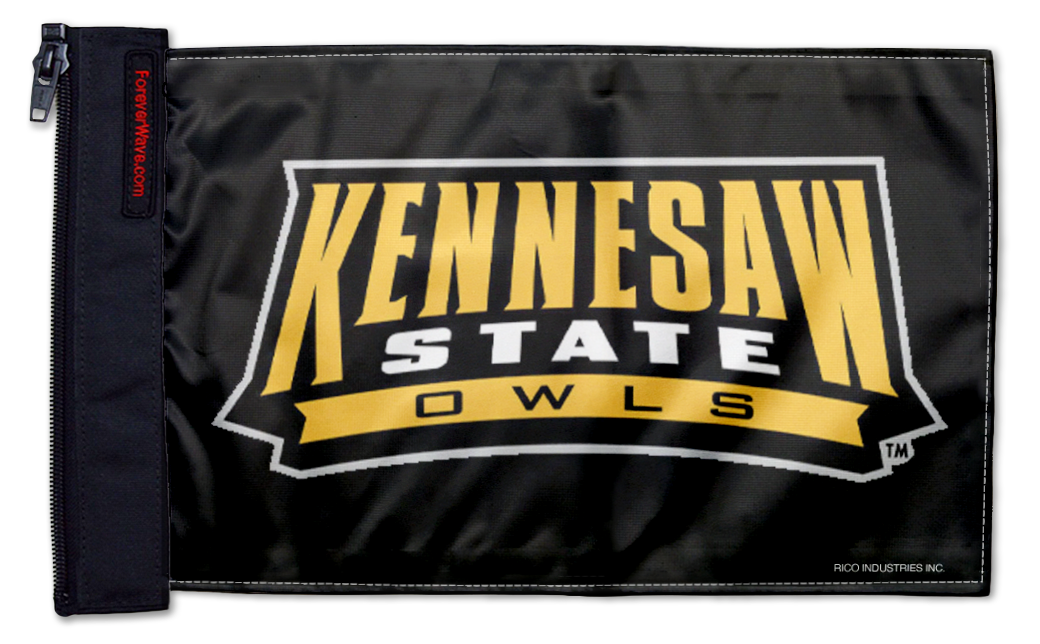 Kennesaw State 11"x17" Forever Wave Flag for Jeep Wrangler TJ 1996-2006