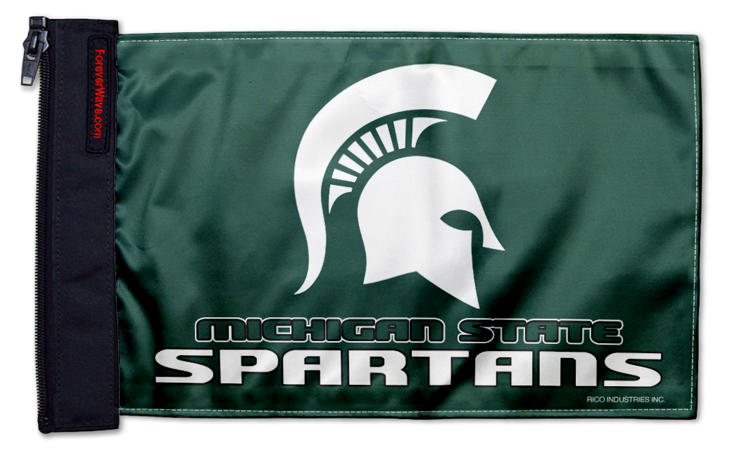 Michigan State 11"x17" Forever Wave Flag for UTVs