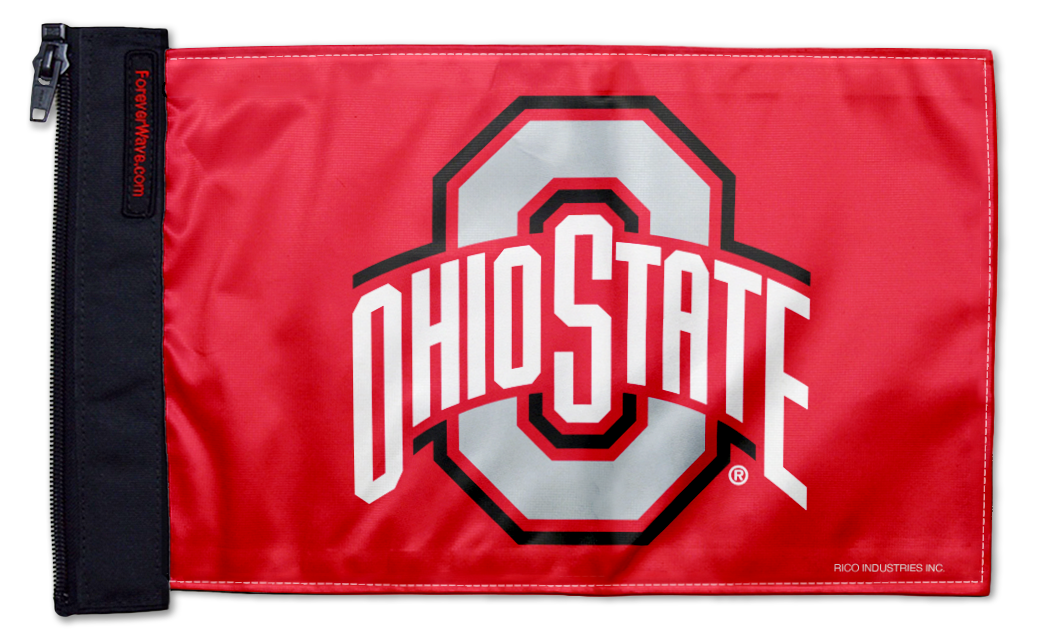 Ohio State Red11"x17" Forever Wave Flag for Jeep Wrangler JKU 4-Door 2007-2018