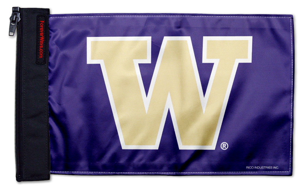 Washington Huskies 11"x17" Forever Wave Flag for Jeep Wrangler LJ 2003-2006