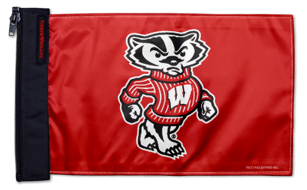 Wisconsin 11"x17" Forever Wave Flag for Golf Carts