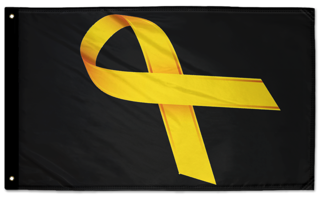 Gold Ribbon 3'x5' Double-Sided Flag