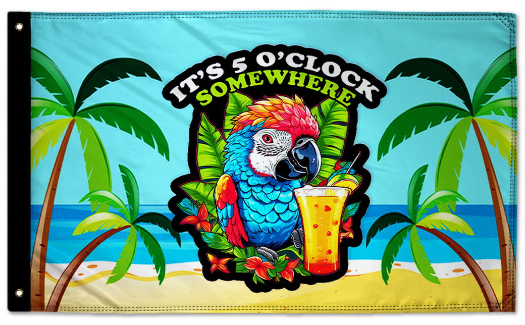 5 O'Clock 3'x5' Double-Sided Flag