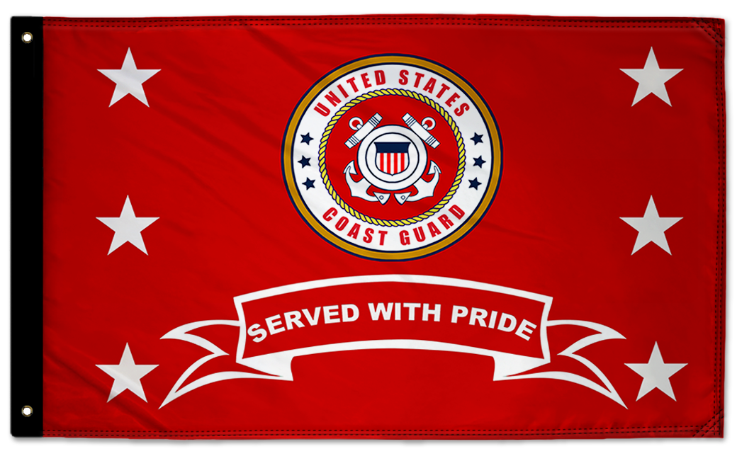 Coast Guard Served With Pride 3'x5' Double-Sided Flag