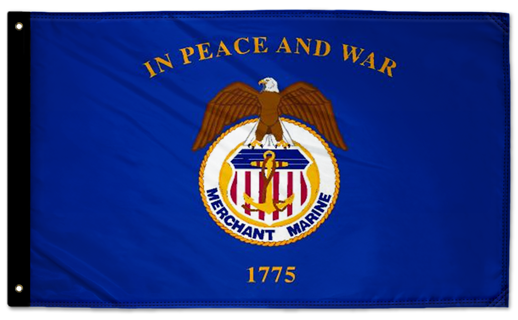 Merchant Marine 3'x5' Double-Sided Flag