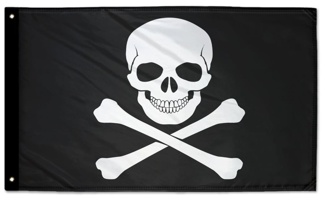 Jolly Roger 3'x5' Double-Sided Flag
