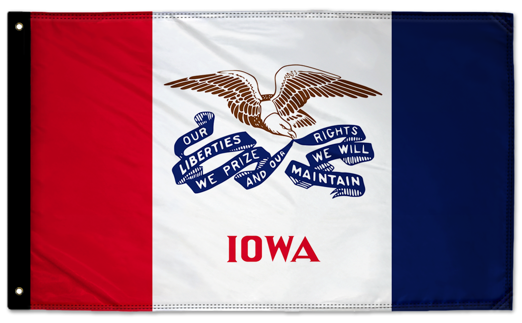 State Flag Iowa 3'x5' Double-Sided Flag