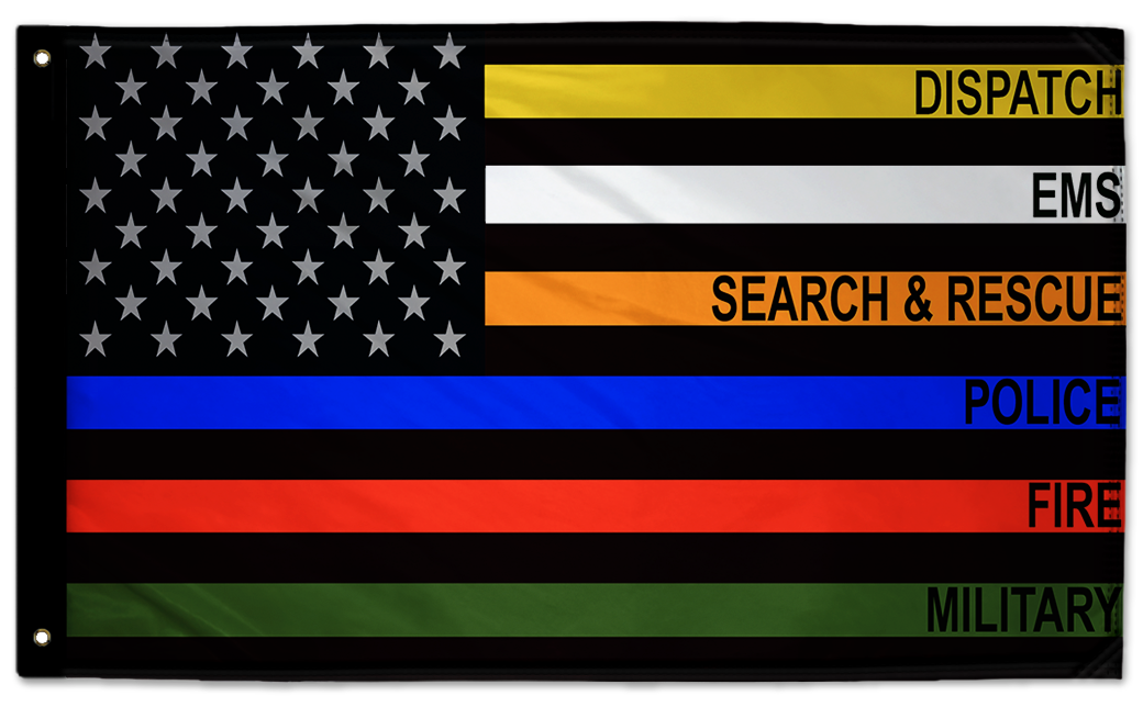 USA Subdued First Responders 3'x5' Double-Sided Flag