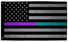 USA Subdued Thin Purple-Teal Line 3'x5' Double-Sided Flag