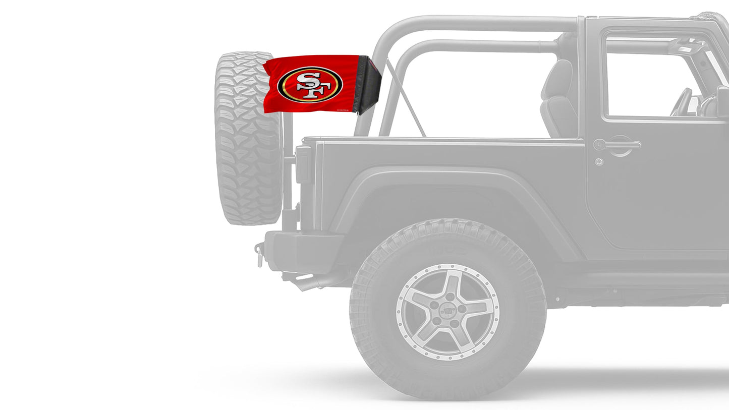 San Francisco 49ers 11"x17" Forever Wave Flag for Jeep Wrangler YJ 1986-1995