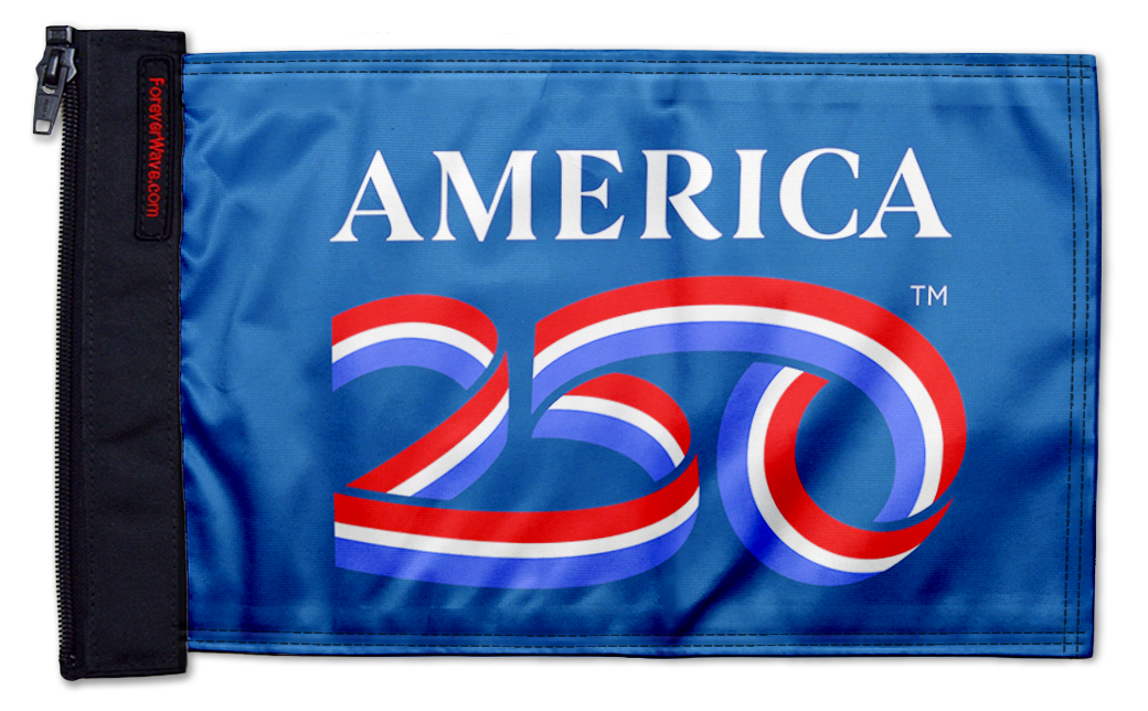 America 250 12"x18" Forever Wave Flag for Jeep Wrangler LJ 2003-2006
