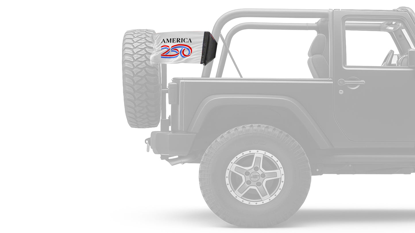 America 250 12"x18" Forever Wave Flag for Jeep Wrangler LJ 2003-2006