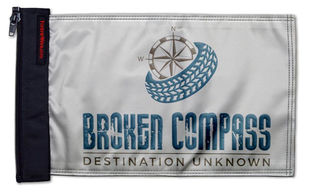 Broken Compass Flag 12"x18" Forever Wave Flag