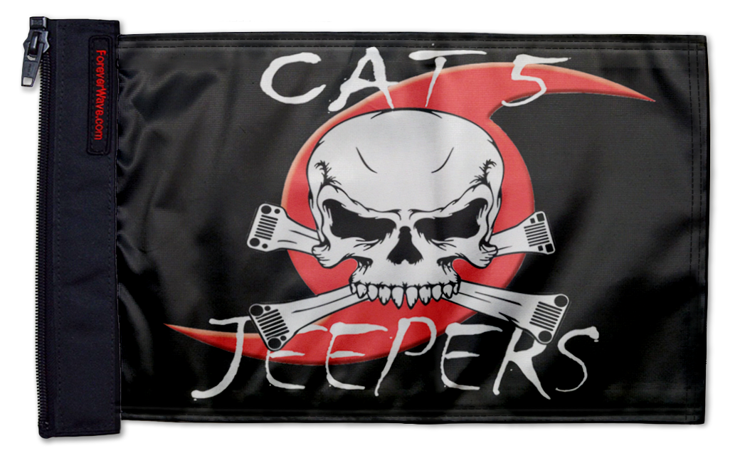 Cat 5 Jeepers Flag 12"x18" Forever Wave Flag