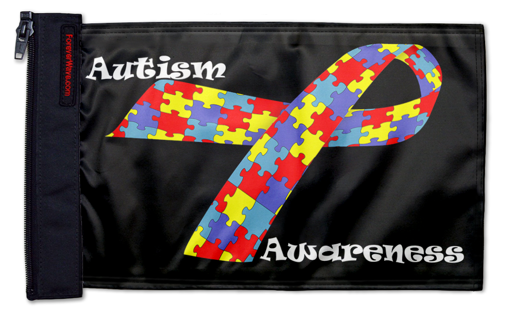 Autism Awareness 12"x18" Forever Wave Flag for Boats