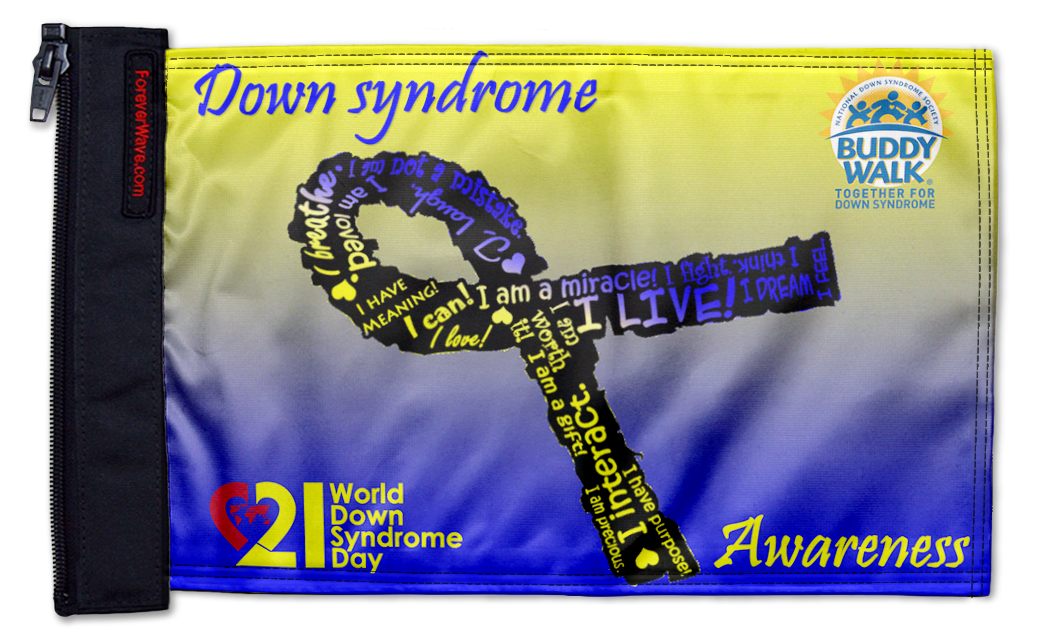 Down Syndrome Awareness 12"x18" Forever Wave Flag for UTVs