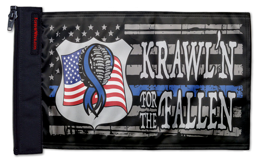 Krawl'n For The Fallen 12"x18" Forever Wave Flag