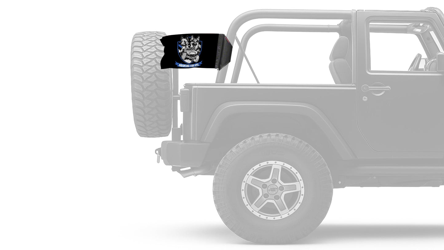 Krawling For K9s 12"x18" Forever Wave Flag for Jeep Wrangler JKU 4-Door 2007-2018