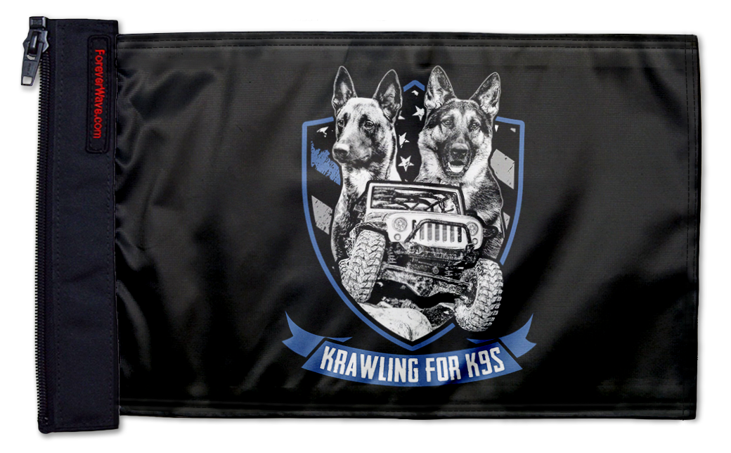 Krawling For K9s 12"x18" Forever Wave Flag