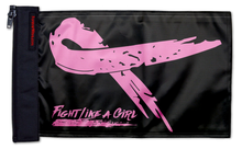 Pink Ribbon Fight Like A Girl 12"x18" Forever Wave Flag for Jeep Wrangler TJ 1996-2006