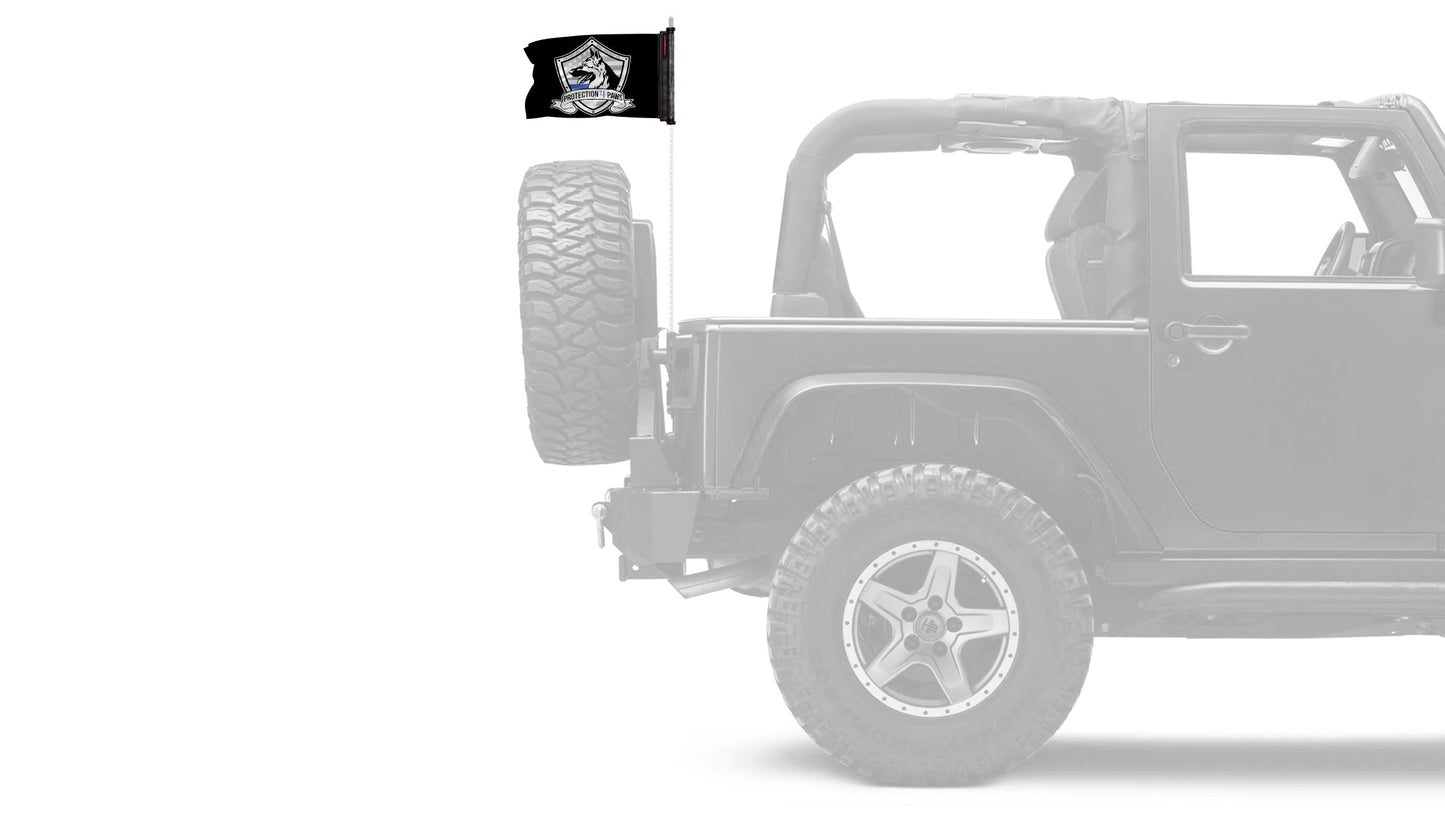 Protection4Paws 12"x18" Forever Wave Flag for Jeep Wrangler JKU 4-Door 2007-2018