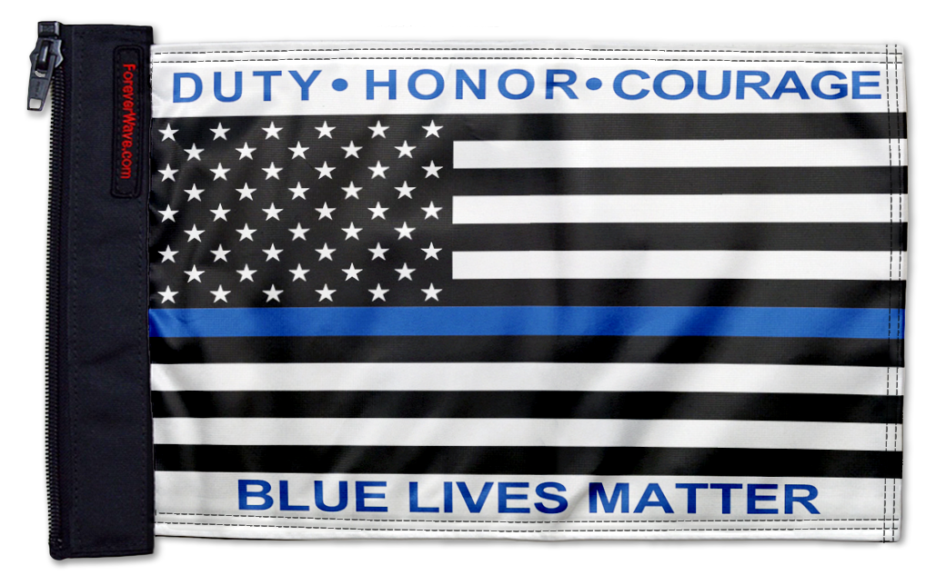 Blue Lives Matter 12"x18" Forever Wave Flag for Jeep Wrangler TJ 1996-2006