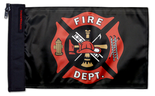 Fire Department 12"x18" Forever Wave Flag for Golf Carts