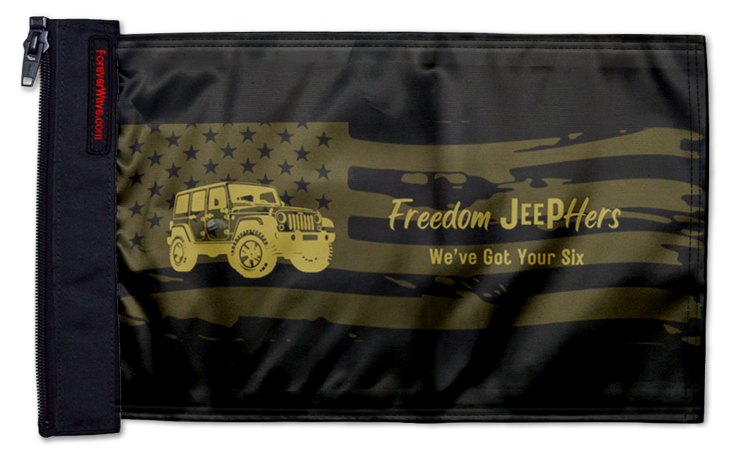 Freedom JeepHers Flag 12"x18" Forever Wave Flag