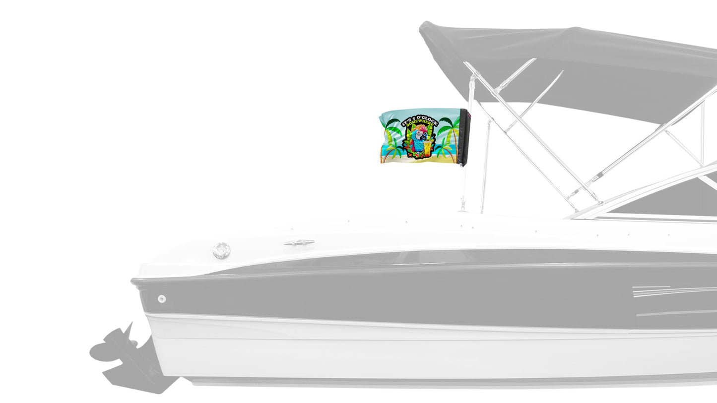 5 O'Clock 12"x18" Forever Wave Flag for Boats