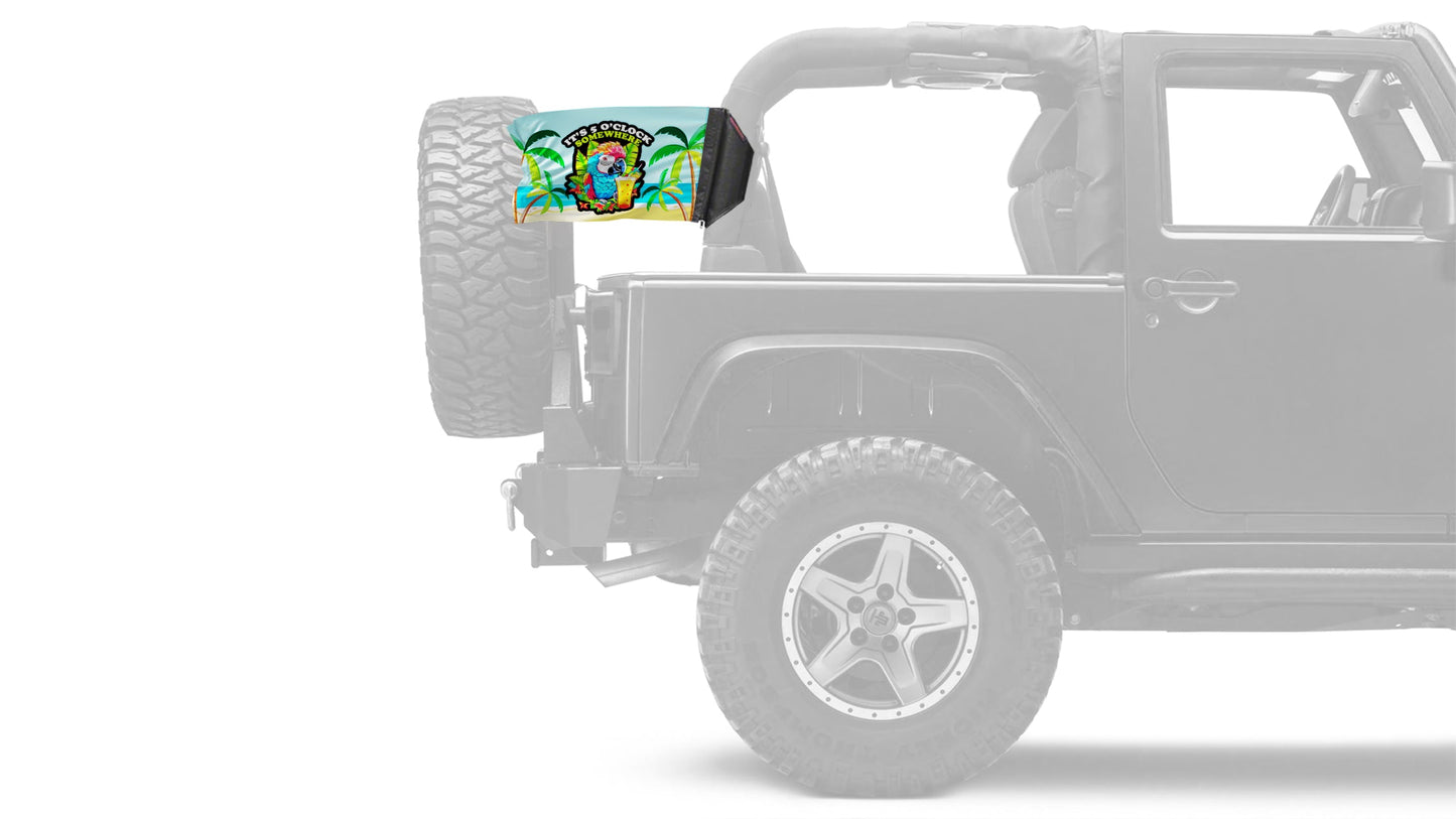 5 O'Clock 12"x18" Forever Wave Flag for Jeep Wrangler JLU 4-Door 2018-Present