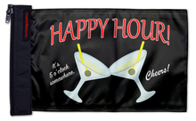 Happy Hour Martinis 12"x18" Forever Wave Flag for Golf Carts