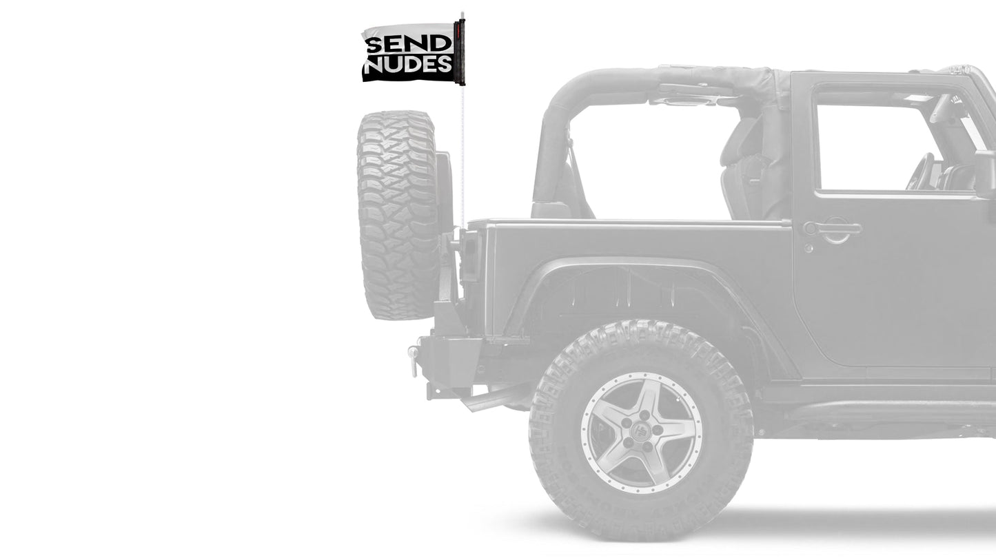 Send Nudes 12"x18" Forever Wave Flag for Jeep Wrangler JKU 4-Door 2007-2018