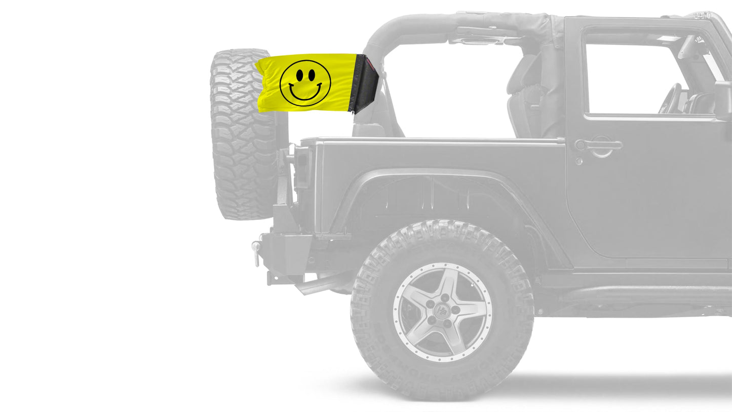 Smiley Face 12"x18" Forever Wave Flag for Jeep Wrangler YJ 1986-1995