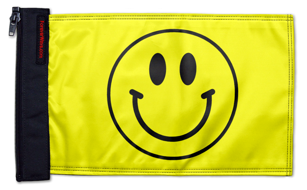 Smiley Face 12"x18" Forever Wave Flag for Jeep Wrangler CJ-7 and CJ-8 1976-1986