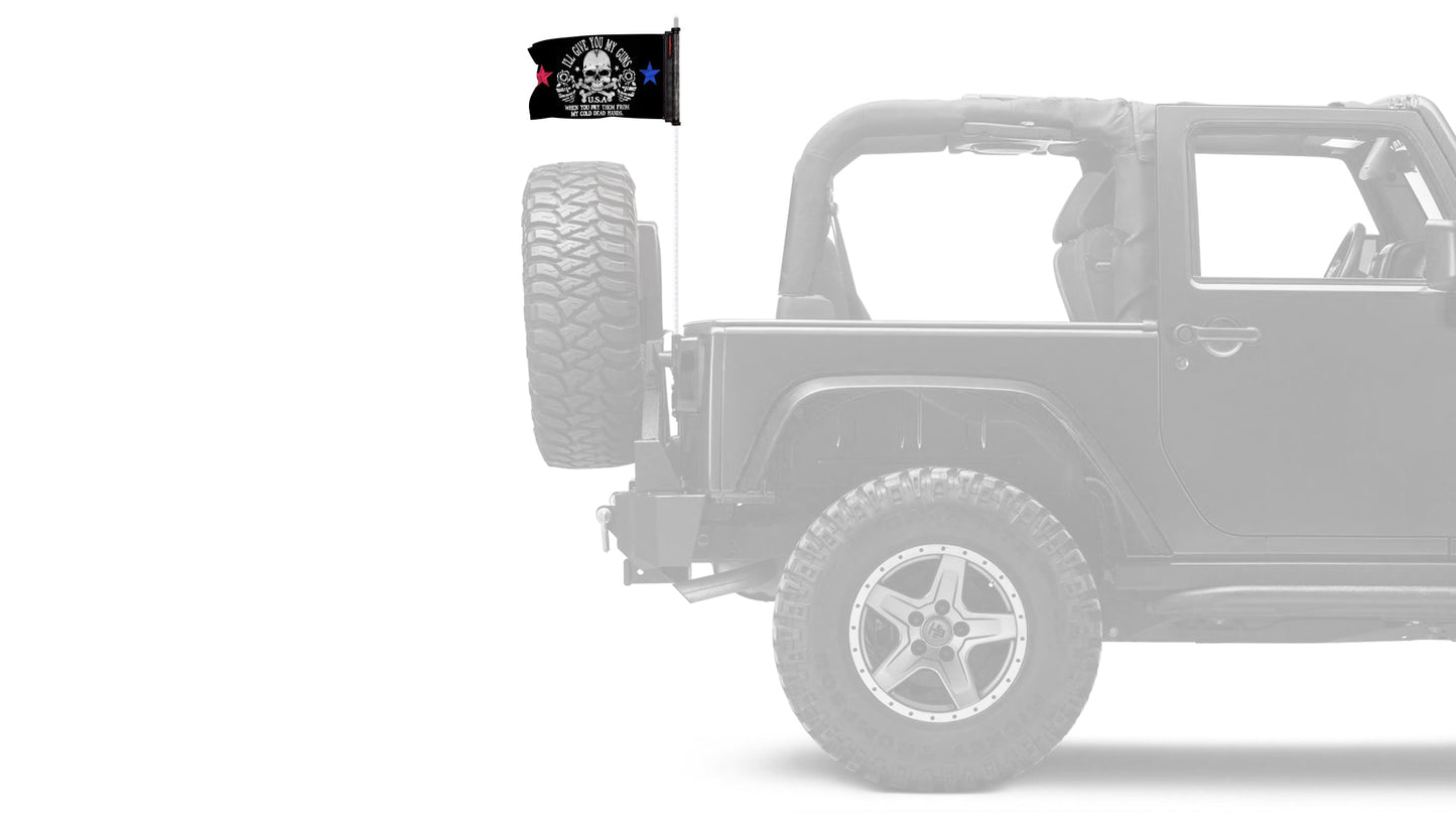 2A We The People 12"x18" Forever Wave Flag for Jeep Wrangler JLU 4-Door 2018-Present