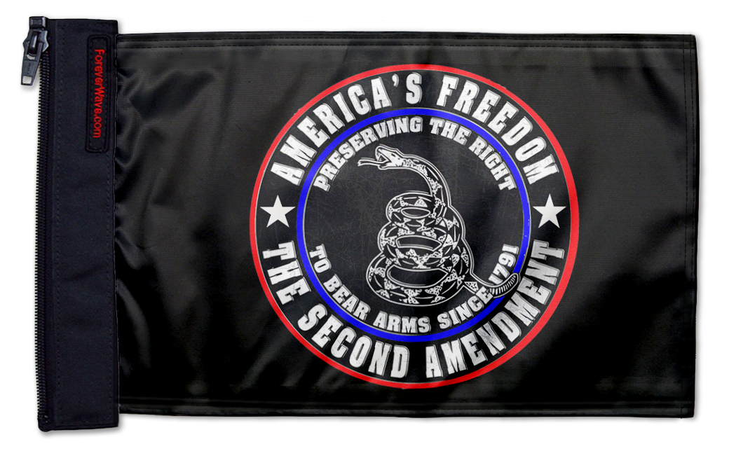 2nd Amendment 12"x18" Forever Wave Flag for Jeep Wrangler LJ 2003-2006