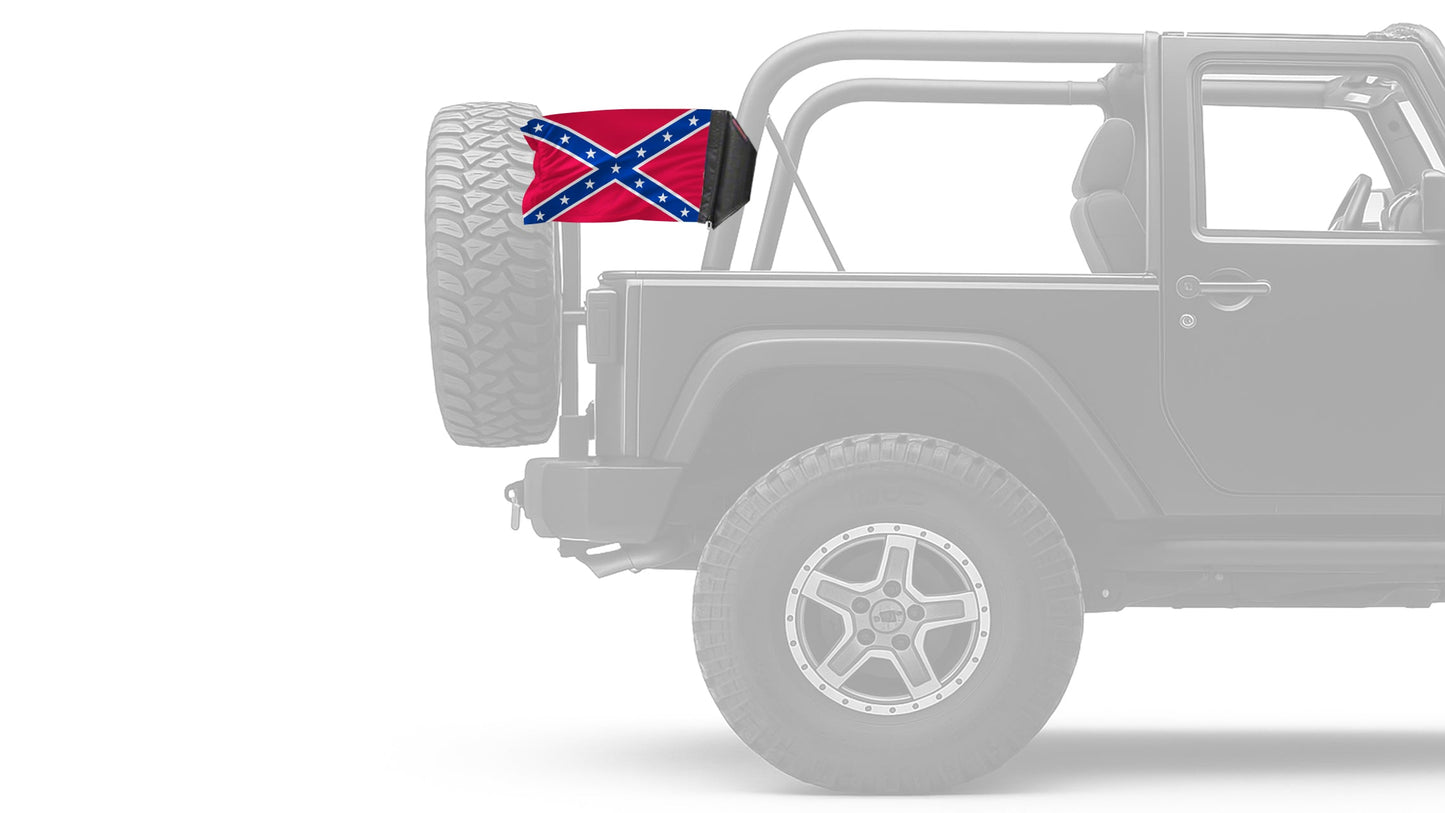 Confederate 12"x18" Forever Wave Flag for Jeep Wrangler YJ 1986-1995