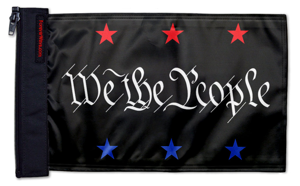 We The People 12"x18" Forever Wave Flag for Jeep Wrangler JK 2-Door 2007-2018