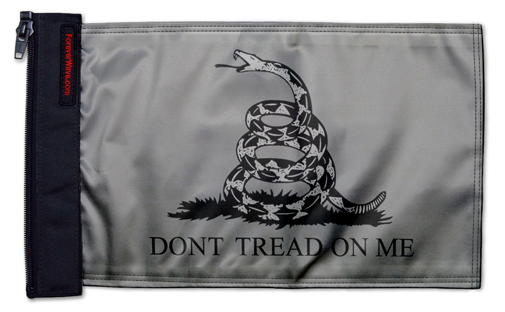 Gadsden Subdued 12"x18" Forever Wave Flag for Golf Carts