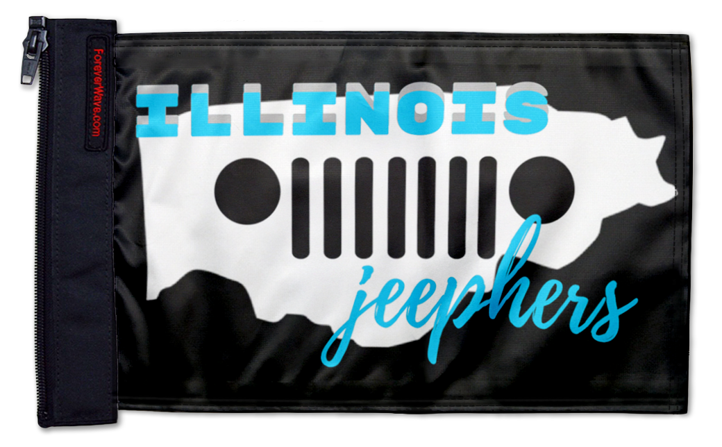 Illinois JeepHers Flag 12"x18" Forever Wave Flag