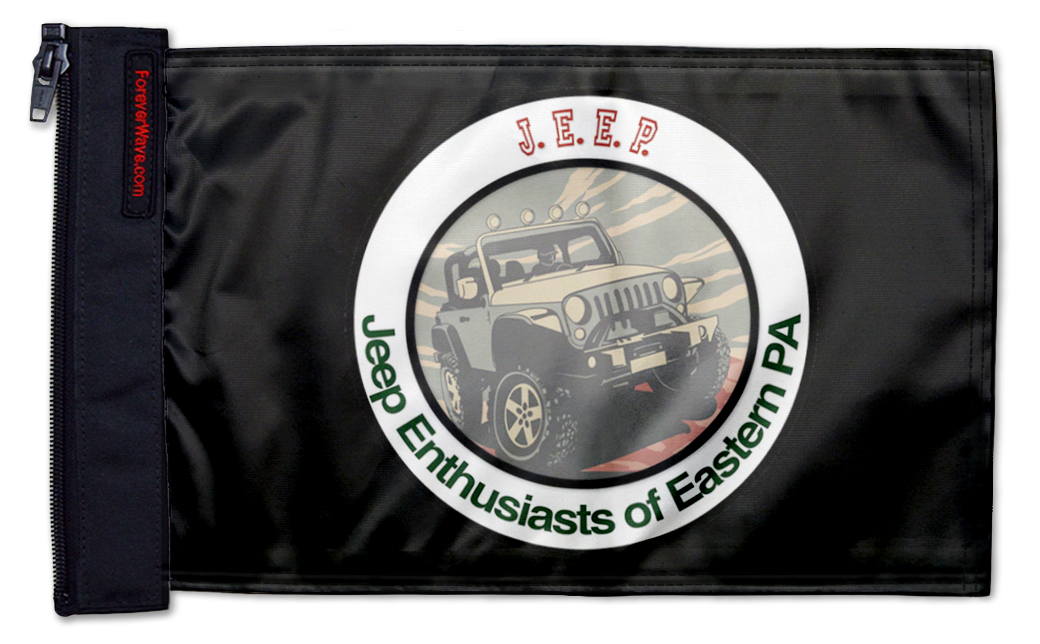 Jeep Enthusiasts of Eastern PA Flag 12"x18" Forever Wave Flag