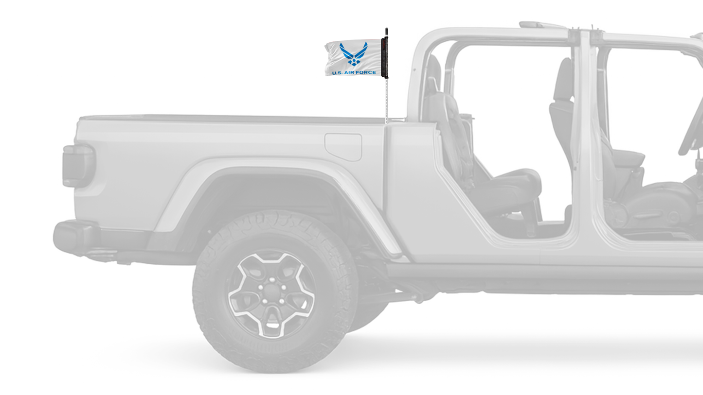 Air Force White12"x18" Forever Wave Flag for Jeep Gladiator JT