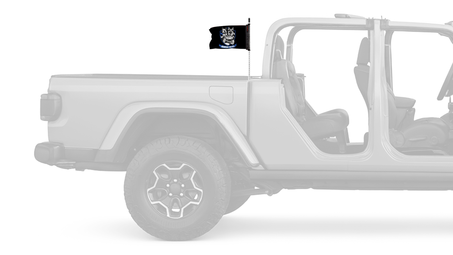 Krawling For K9s 12"x18" Forever Wave Flag for Jeep Gladiator JT