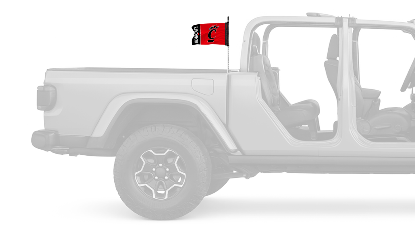 Cincinnati Bearcats 11"x17" Forever Wave Flag for Jeep Gladiator JT