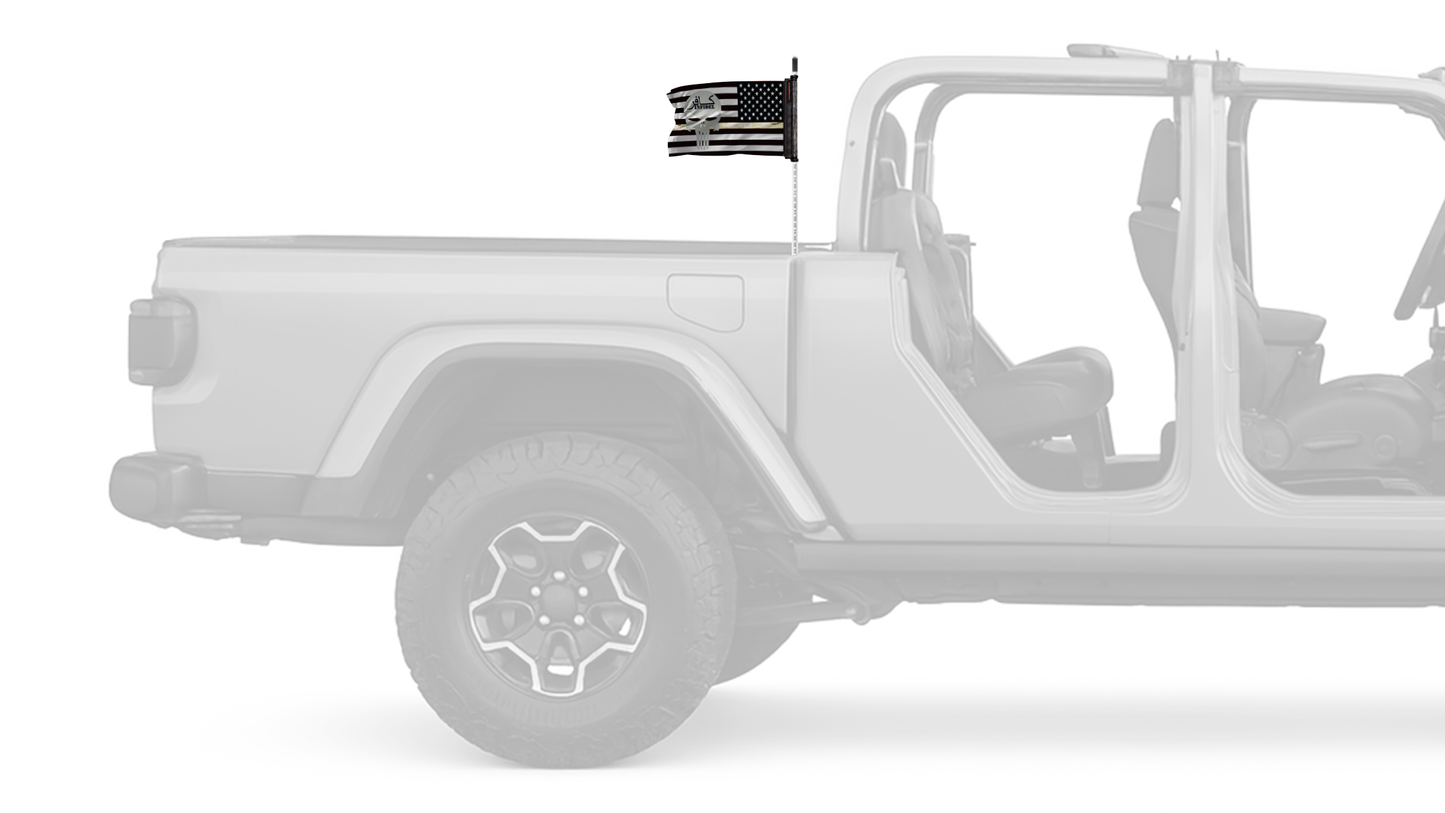 USA Subdued Thin Camo Line Infidel 12"x18" Forever Wave Flag for Jeep Gladiator JT