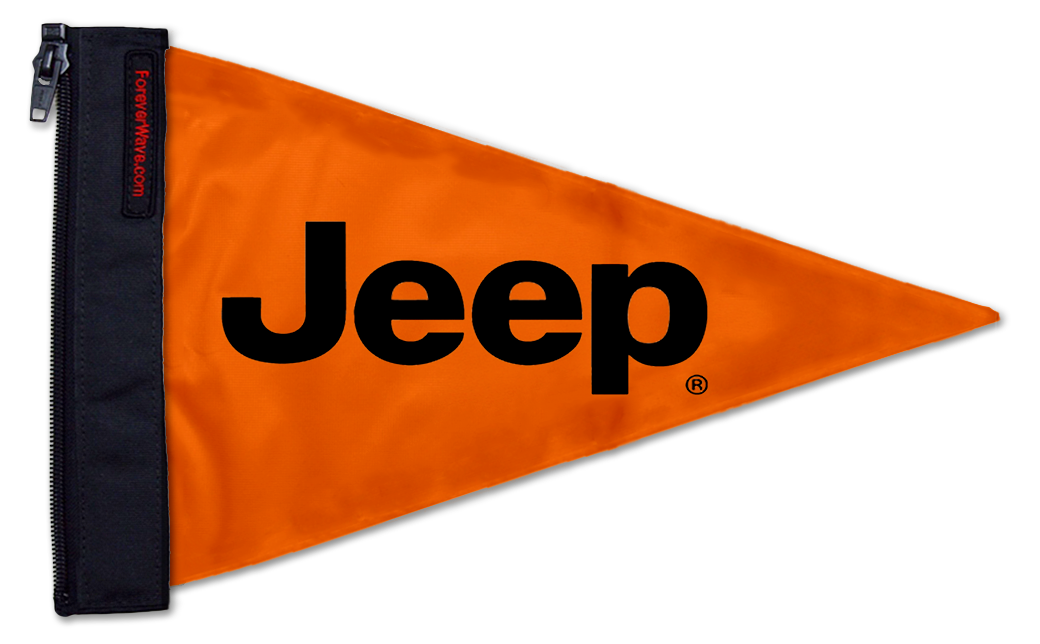 Jeep Safety Orange TR12"x18" Forever Wave Flag for Jeep Wrangler JKU 4-Door 2007-2018