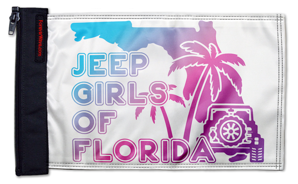 Jeep Girls Of Florida Flag 12"x18" Forever Wave Flag